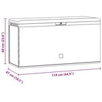 vidaXL Boîte de rangement de jardin Anthracite 114x47x60 cm