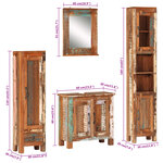 vidaXL Ensemble de meubles de salle de bain 4 Pièces bois massif récupéré