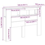 vidaXL Tête de lit à LED vieux bois 140x18 5x103 5cm bois d'ingénierie