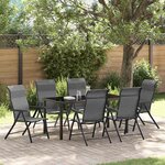 vidaXL Ensemble de salle à manger pour jardin 7 Pièces Gris Poly rotin