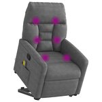 vidaXL Fauteuil inclinable de massage gris foncé tissu microfibre