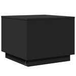 vidaXL Table basse avec lumières LED noir 50x50x40 cm