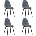 vidaXL Chaises à manger lot de 4 Gris foncé Velours