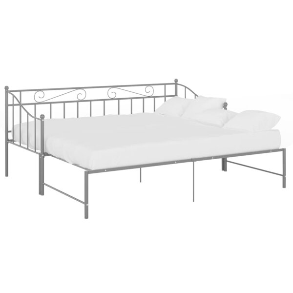 vidaXL Cadre de canapé-lit extensible sans matelas gris métal 90x200cm