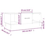 vidaXL Table basse gris béton 102x50x40 cm bois d'ingénierie