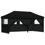 vidaXL Tente de réception pliable escamotable 4 parois latérales noir
