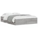 vidaXL Cadre de lit avec tiroirs sans matelas sonoma gris 120x190 cm