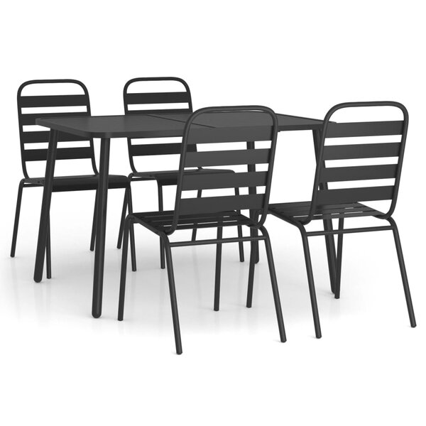 vidaXL Ensemble à manger de jardin 5 Pièces anthracite acier