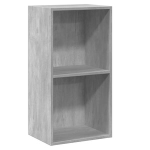 vidaXL Bibliothèque à 2 niveaux gris béton bois d'ingénierie