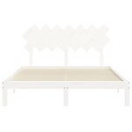 vidaXL Cadre de lit avec tête de lit blanc 140x190 cm bois massif