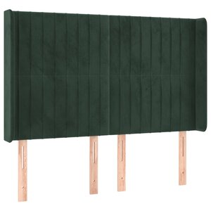 vidaXL Tête de lit avec oreilles Vert foncé 147x16x118/128 cm Velours