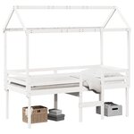 vidaXL Lit haut sans matelas blanc 80x200 cm bois de pin massif
