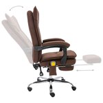 vidaXL Chaise de bureau de massage Marron Tissu