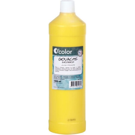 Flacon de 1L de gouache liquide O'COLOR easywash jaune primaire
