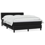 vidaXL Sommier à lattes de lit avec matelas noir 140x220 cm velours