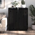 vidaXL Buffets 2 Pièces Noir 31 5x34x75 cm Bois massif de pin