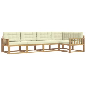 vidaXL Ensemble de canapés d'extérieur 4 pc Blanc et crème Polyester