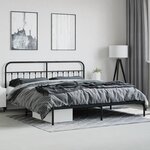 vidaXL Cadre de lit métal avec tête de lit/pied de lit noir 183x213 cm