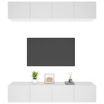 vidaXL Meubles TV 4 Pièces blanc 80x30x30 cm bois d'ingénierie