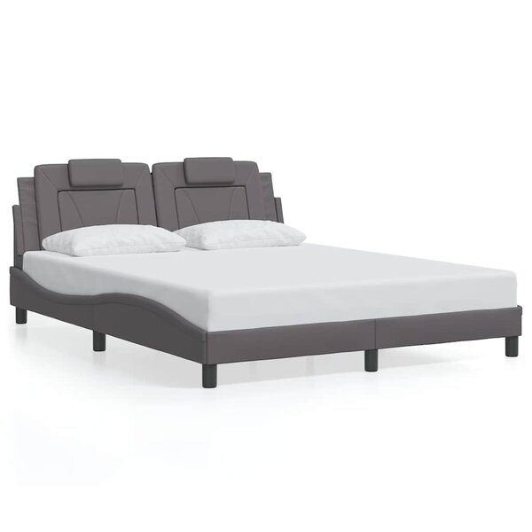 vidaXL Cadre de lit Viana sans matelas gris 160x200 cm similicuir