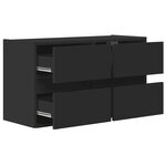 vidaXL Meuble TV mural avec lumières LED noir 80x31x45 cm