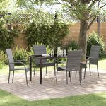 vidaXL Ensemble de salle à manger pour jardin 5 Pièces Gris Poly rotin