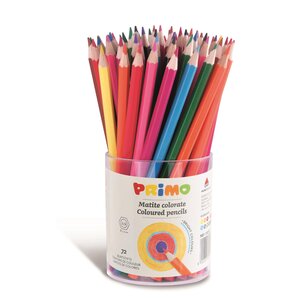 Crayons de couleur hexagonaux  laqués  en boîte en carton  72 couleurs. Ø 2.9mm x 6 primo
