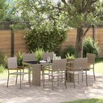 vidaXL Ensemble de salle à manger pour jardin 7 Pièces Gris