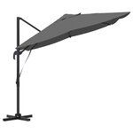 vidaXL Parasol Roma à Bras Déporté Anthracite et noir