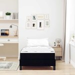 vidaXL Lit à ressorts avec matelas Noir 90 x 190 cm tissu