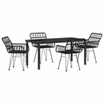 vidaXL Ensemble de salle à manger pour jardin 5 Pièces Noir