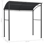 vidaXL Belvédère de barbecue 215x150x220 cm Anthracite Acier