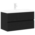 vidaXL Cabinet de lavabo Chêne noir 80 x 39 x 62 cm Bois d'ingénierie