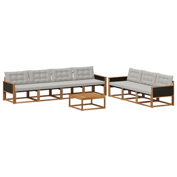 vidaXL Ensemble de canapés d'extérieur 8 Pièces Naturel et gris clair