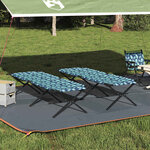 vidaXL Lit de camping pliant 2 Pièces Motif de feuille Tissu Oxford