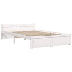 vidaXL Cadre de lit sans matelas blanc bois massif 120x200 cm