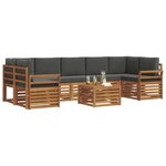 vidaXL Ensemble de canapés d'extérieur 8 Pièces Naturel et Anthracite