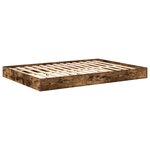 vidaXL Lit Bibliothèque Chêne fumé 140 x 200 cm Bois d'ingénierie