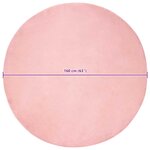 vidaXL Tapis en Fourrure Synthétique de Lapin Rose Ø 160 cm Polyester