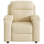 vidaXL Fauteuil inclinable Crème Tissu