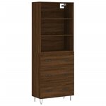 vidaXL Buffet haut Chêne marron 69 5x34x180 cm Bois d'ingénierie