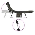 vidaXL Lit de pêche avec pieds à boue réglables pliable camouflage