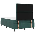 vidaXL Lit à ressorts avec matelas Vert foncé 120 x 200 cm Velours