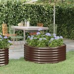 vidaXL Lit surélevé de jardin Acier enduit de poudre marron
