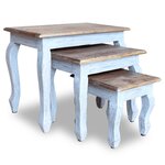 vidaXL Ensemble de tables gigognes 3 Pièces Bois de récupération massif