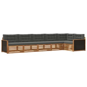 vidaXL Ensemble de canapés d'extérieur 6 pc Naturel et Anthracite