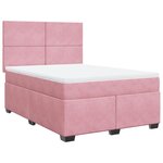 vidaXL Sommier à lattes de lit avec matelas Rose 140x200 cm Velours