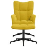 vidaXL Chaise de relaxation avec tabouret Jaune moutarde Velours