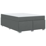 vidaXL Cadre de lit avec matelas Gris foncé 140 x 200 cm tissu