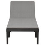 vidaXL Chaise longue avec coussin Plastique Anthracite